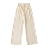 Lulu With The Same Flower Crotch Waist High-Waisted Yoga Pants Casual Loose Thin Slacks Retro Broad Leg Trousers