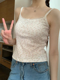 1049# People Cotton T-Flower Short-Term Age Reduction Wearing Sling Vest 2025 Summer Hottie Outside To Repair The Beauty Of The Back Woman