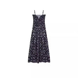 Black Broken Flower Dress Women 2026 Summer Slim Suspension Dress Temperament Tea Dress French Dress