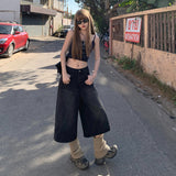 4 Color Retro High-Waisted Loose Broad Leg Pants Spring And Summer Slim Straight Seven-Point Trousers Jeans Women