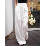 Curry Linen Broad Leg Pants Women 2026 Early Spring High-Waist Hanging Slacks Fashion Cotton Trousers