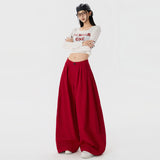 Broad-Legged Casual Trousers Women's Loose 2026 Autumn New Fold Design Pendant Straight Trousers Women