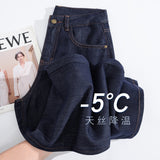 Sky Thin Gray Broad-Legged Jeans Women 2026 Summer Lyselle Straight Pants 1403