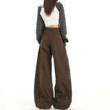 Mocha Brown Bullet-Free High-Waisted In Wind Jeans Women's Autumn New Lazy And Loose-Fitting Trousers