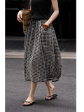 Âý-Tide Paris Bubble Crepe Muscle Moisten Cotton Loose Lantern Skirt Elastic Waist Half Skirt Boa Boa Boaster 25 Years