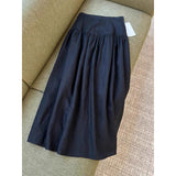 The Casher Is Recommended, A Huge Sense Of Quality!High Waist Thin-Folding Design Skirt Linen-Blend Half-Dress Skirt