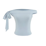 Zhao Luth's Same Red One-Word Shoulder Bow T-Shirt Girl Summer Sexy Hot Girl Short Repair Body