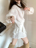French Embroidered 100 Cotton Set Of Female Fairy Blouse Jed Flower Dress Court Style Two Sets