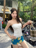 2026 New Hottie Sexy Strapped Summer Flower Skirt Bag Hip Dress Three-Piece Swimsuit Woman