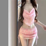 Yan 2026 New Swimsuit Lotus Bikini Three-Piece Holiday Beach Bubble Hot Spring Split Split Swimsuit Woman