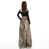 Digital Print Leopard Print White High-Waisted Cotton Jeans Women In The Autumn Of 2025 On The New Hot Girl Trend Broad Leg Pants