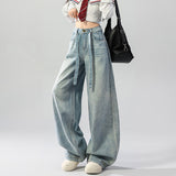 2026 New Heavy Industry Full Of Stars Hot Diamond Straight Jeans Women's Small Loose Thin Leg Drag Trousers