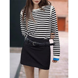 Lyselle Tiansi Bumps Striped Long-Sleeved T-Shirts For Women's Early Autumn Jackets