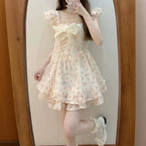 Gentle Floral Sling Skirt French Retro Waist Repair New Square Dress This Year Popular Sweet Women's Clothing