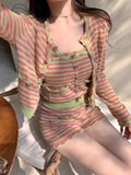 COCO Capsule Fragrant 30 Soft-Gillary Wool Light Spring Stripes Small Aroma Knitted Set
