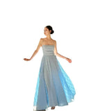 New Blue Ocean Hanging Neck Sling Bare Back Dress Women Summer Small Seaside Beach Skirt