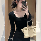 Early Autumn Gentle Rich Man To Wear Important Occasions Light Luxury High Sense Of Big Look Small Fragrant Black Dress