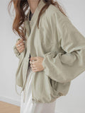 Vintage Baseball Coat Women 25 New Spring And Autumn Shoulder Sleeves Under The Tidum Casual Solid Color Jacket