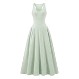 Kendou White Sexy Spring And Summer New Temperament To Accept The Waist Of The Vest Bare Back Long Dress Woman
