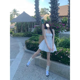 2025 Spring Day Small White Dress White Sling Dress Spring And Autumn New Waist Thin Holiday First Love Short Dress Summer