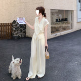 Summer Dress Wears A Set Of Two Sets Of Women's Summer 2026 New French Famous Vest Broad Leg Trousers Set