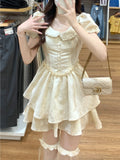 French First Love Doll Collar Dress Girl Little Summer In The Escape Princess Cake Dress To The Waist Fairy Fluffy Skirt