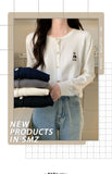 Spring And Autumn Short Coat New Knitted Shirt Knitted Shirt Blouse Long-Sleeved Cardigan Silken Sweater Women's Clothing