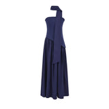 French Famous Temperament Waist-Lended Bosom Dress High-Level Feeling Familiar Sister Open Fork Dress
