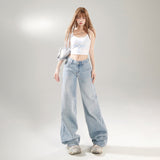 YC& Vintage Low-Rise Hottie Loose Broad-Legged Trousers Spring And Summer Straight Jeans Women & Trousers Lengthened