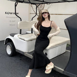 Yujie Wind Sling Dress Women Summer New Hot Girl Sexy Ass Long Dress Body To Close The Waist Pure Fishtail Skirt