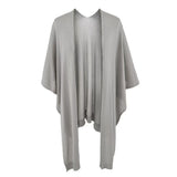 Old Money Style Pure Ice Silk Shawl Knitted Cardigan Women Autumn New Irregular Thin Cloak Hood Tops